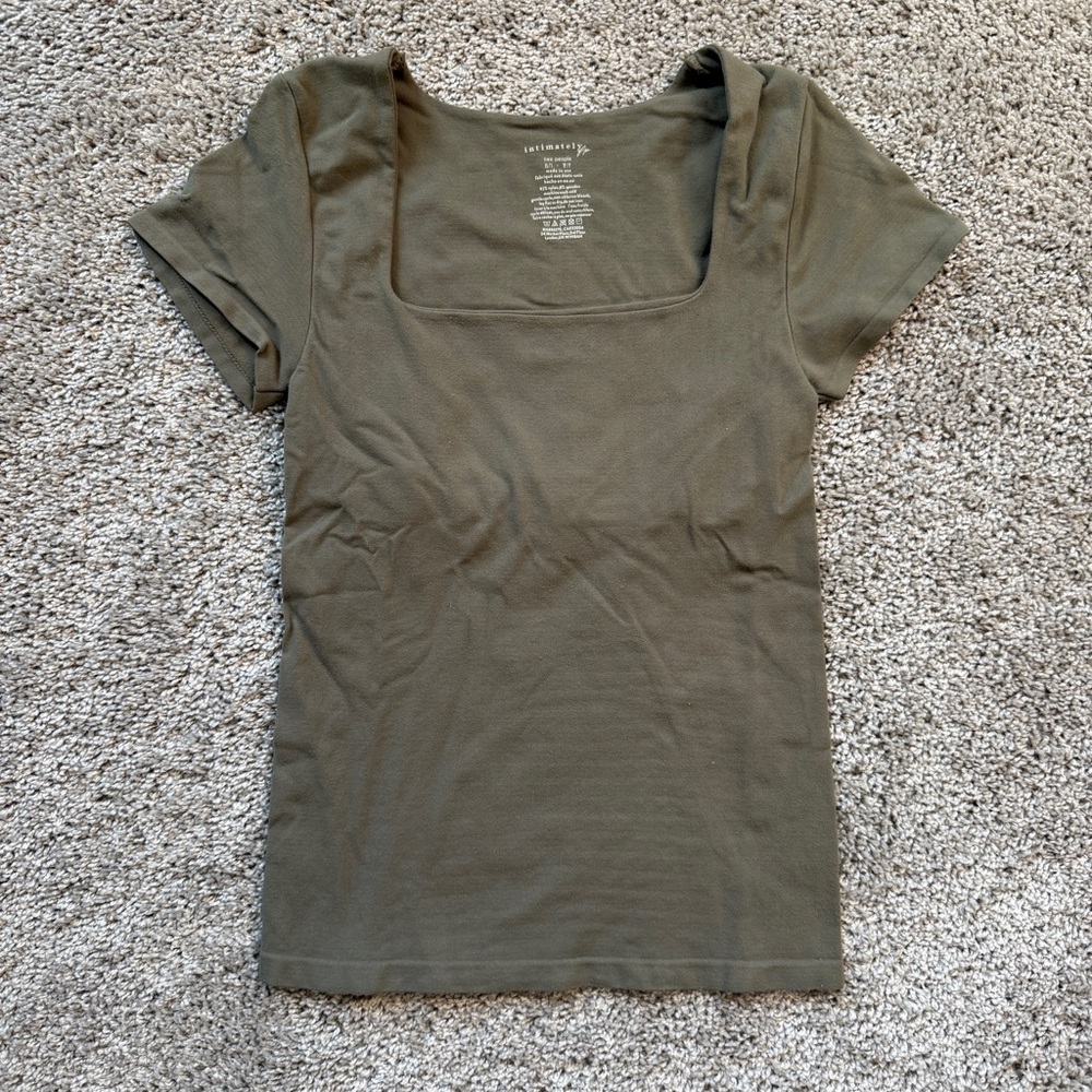 Free People Intimately Clean Lines Sunfade Baby Tee in Sting Ray XS/S